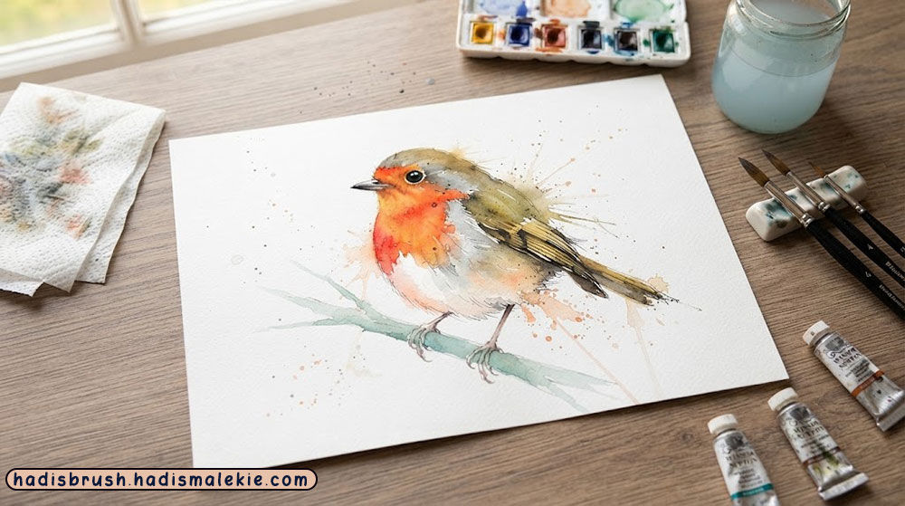 watercolor robin painting tutorial