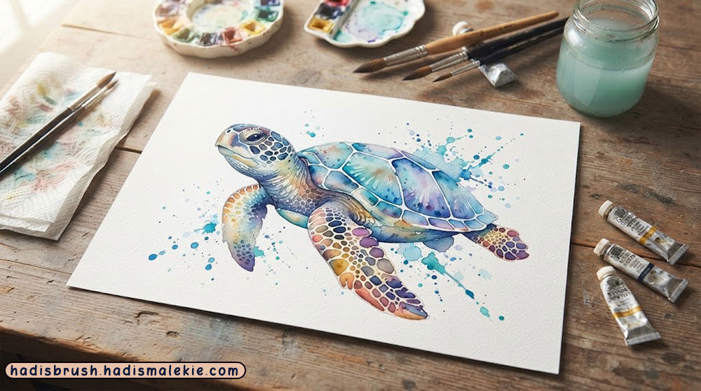 watercolor turtle painting tutorial