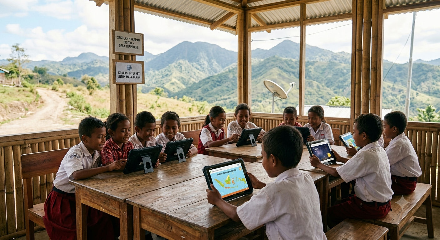 anak sekolah tablet internet