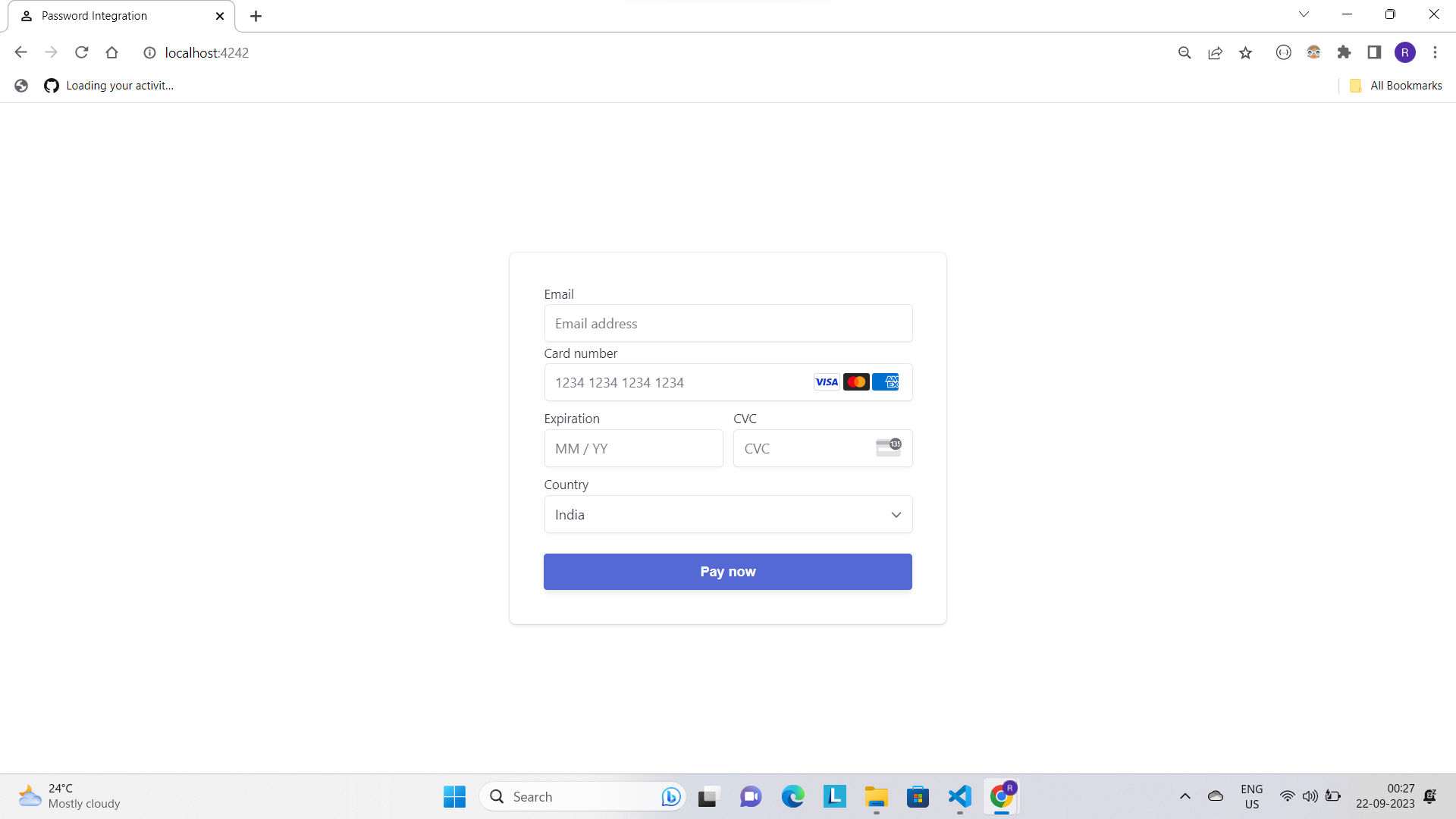 payment screen
