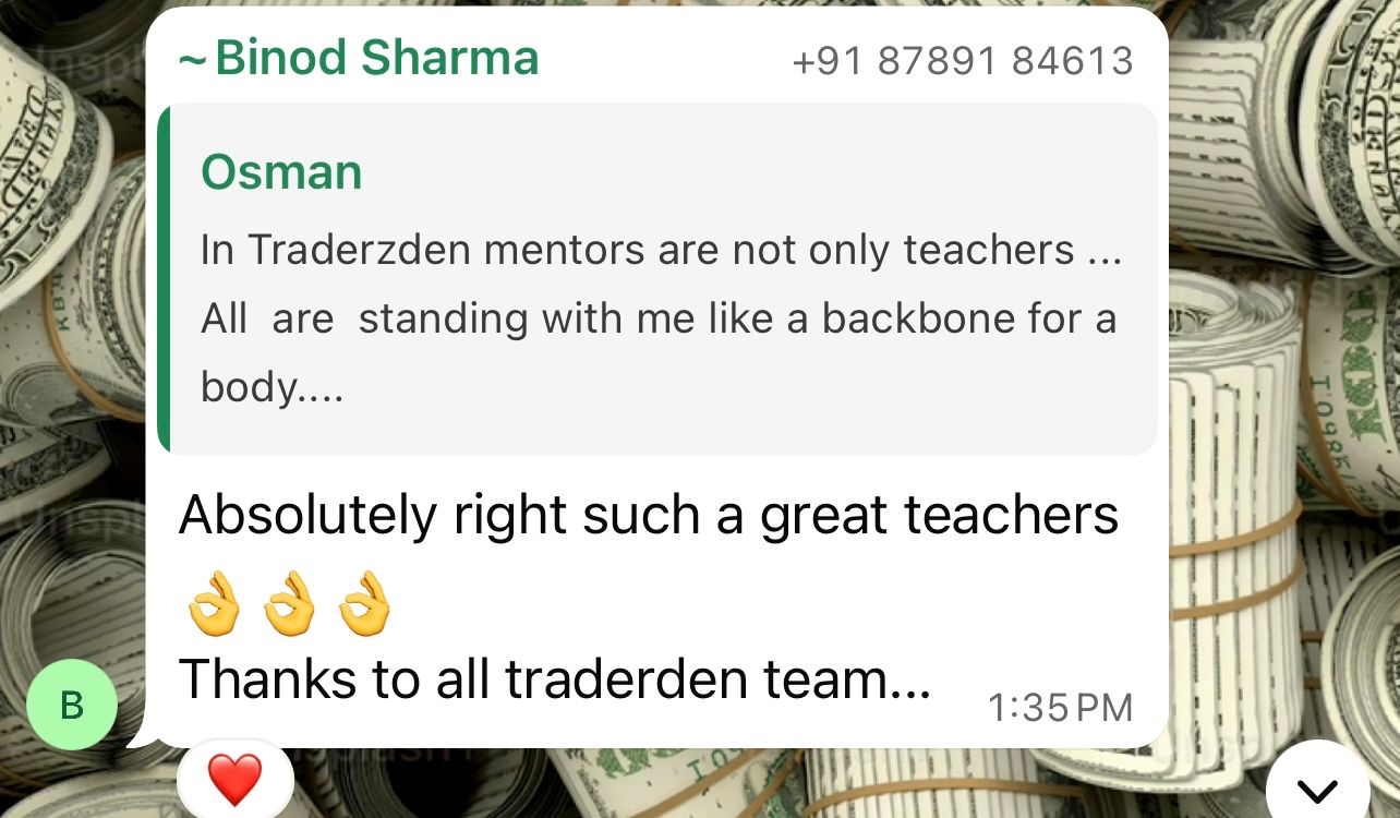 Traderz Den student feedback screenshot