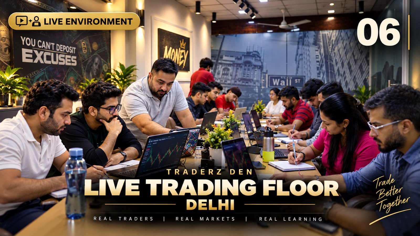Live Trading Floor at Traderz Den Delhi