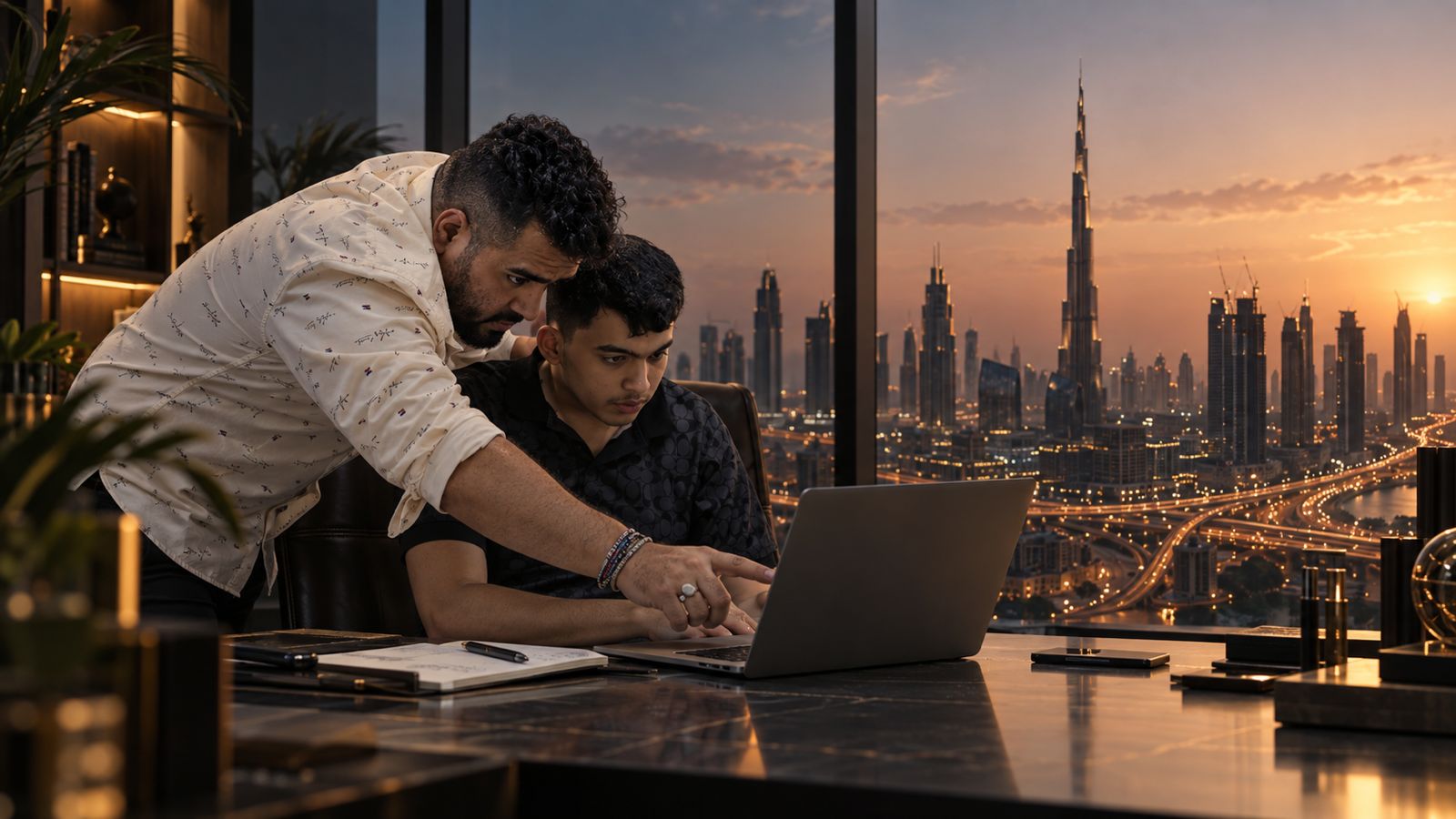 Dubai night skyline