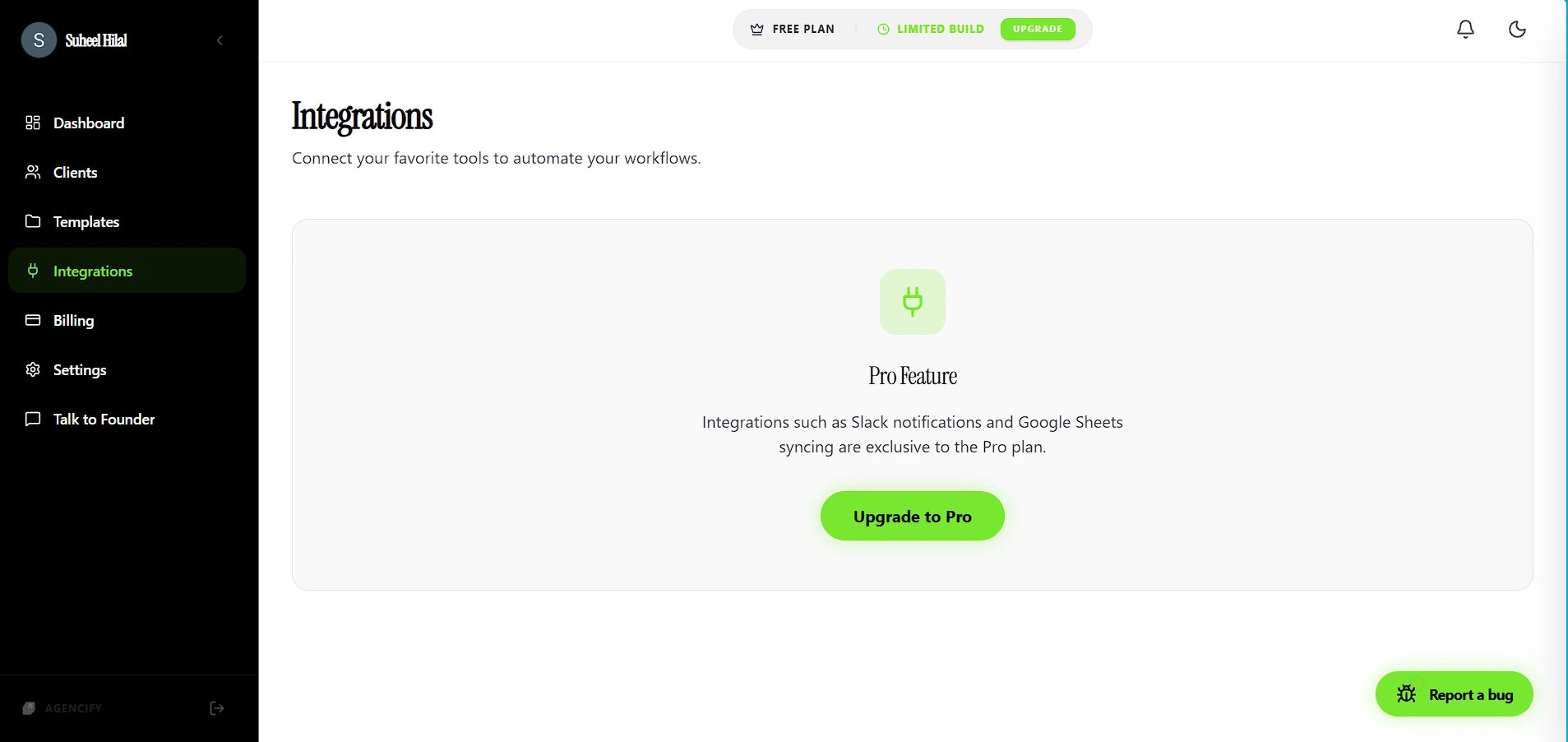 Agencify Integrations Dashboard