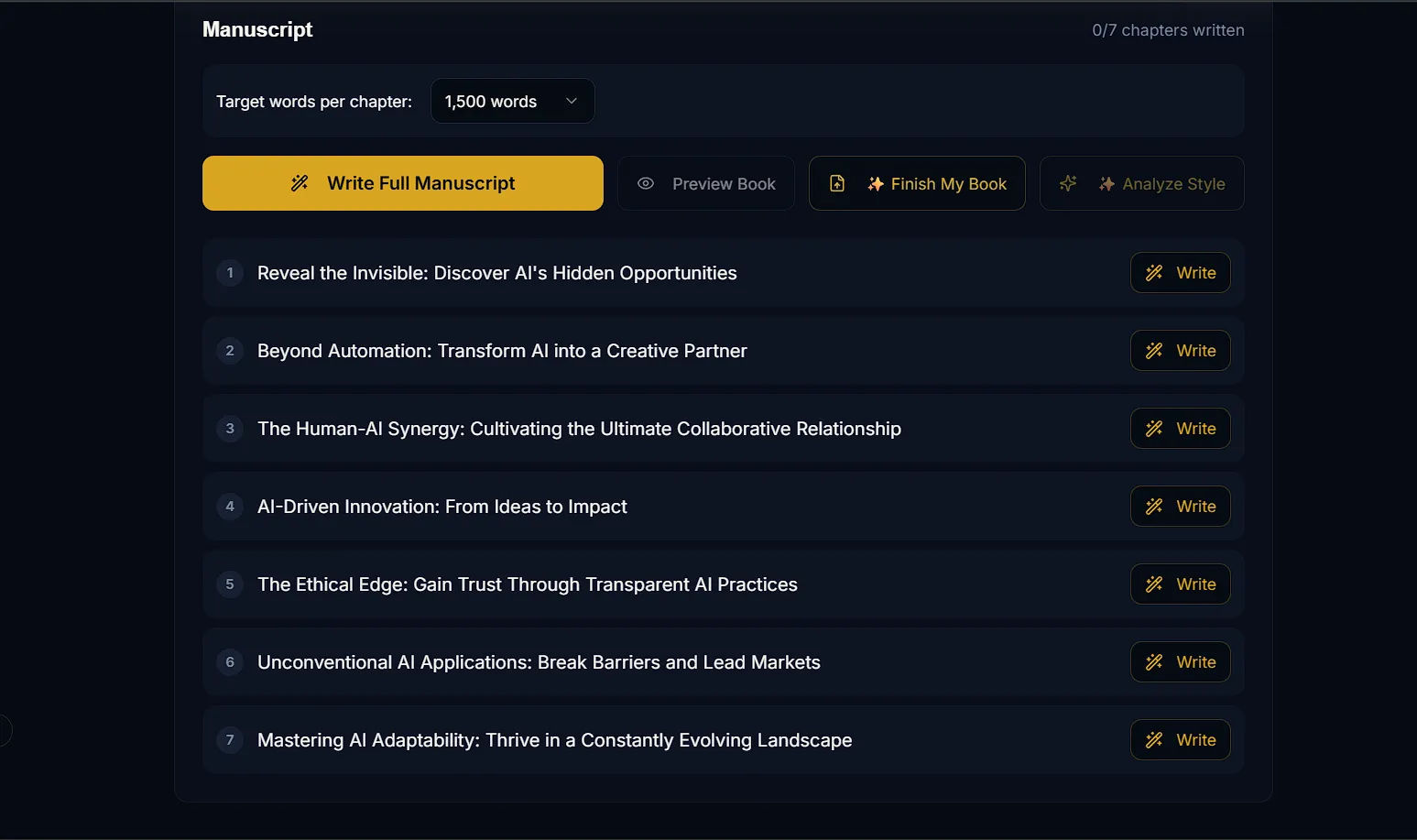 Manuscript Progress Tracking