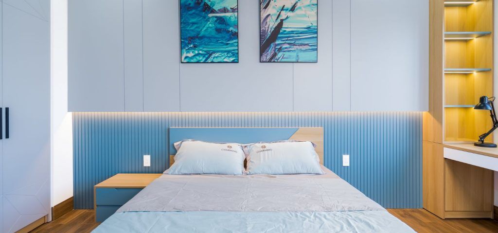 Blue and White bedroom