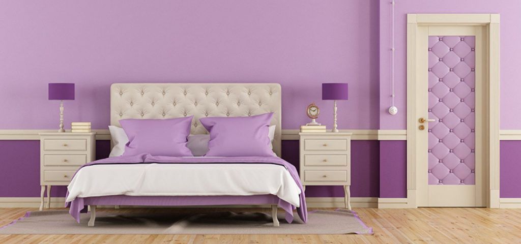 Lavender and Gray bedroom