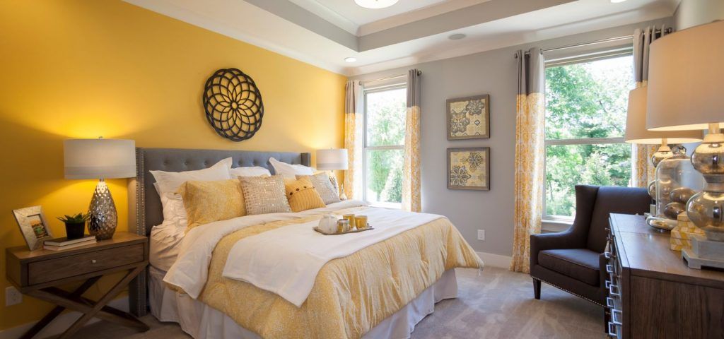 Navy and Mustard Yellow bedroom