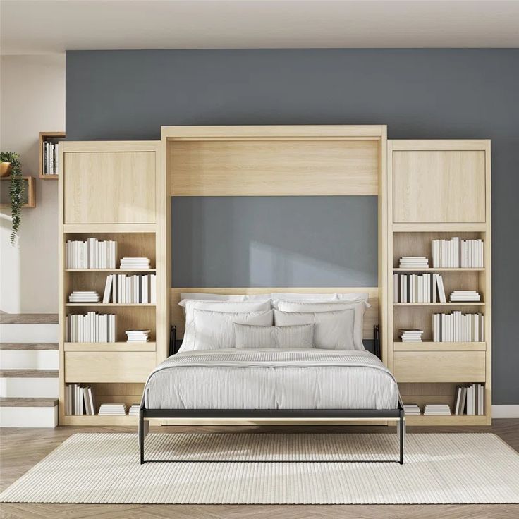 Borjana Murphy Bed with Storage Cabinets