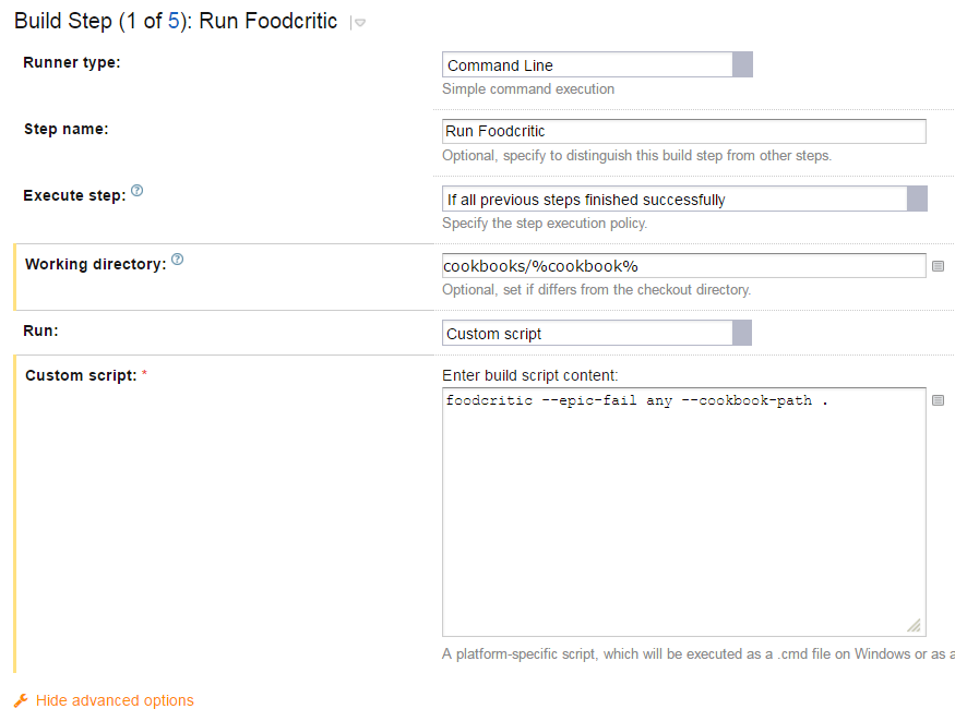 Run Foodcritic