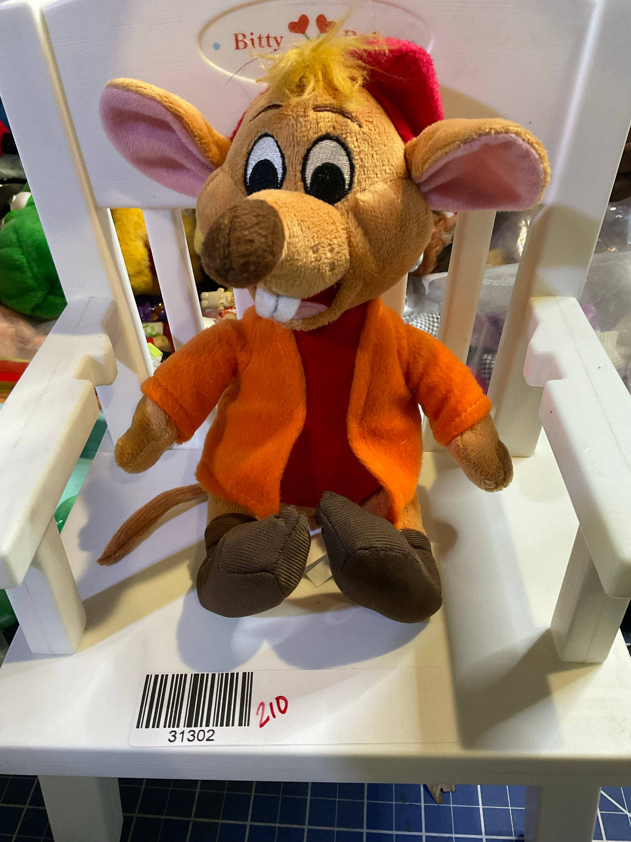 Disney Cinderella JAQ mouse vtg plush stuffed animal  210
