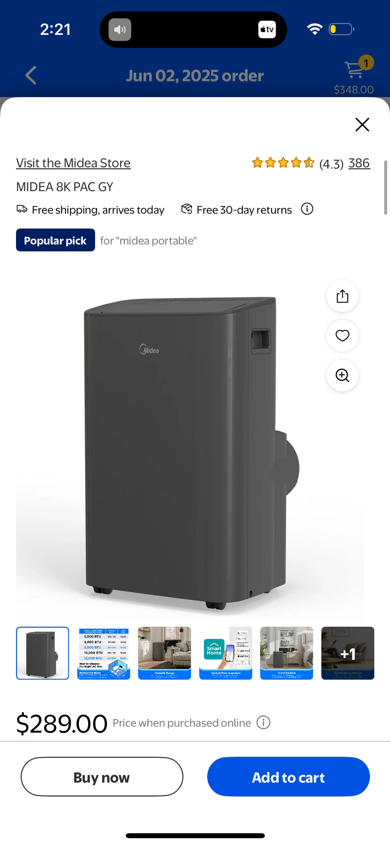 Midea 8,000 BTU Portable Air Conditioner