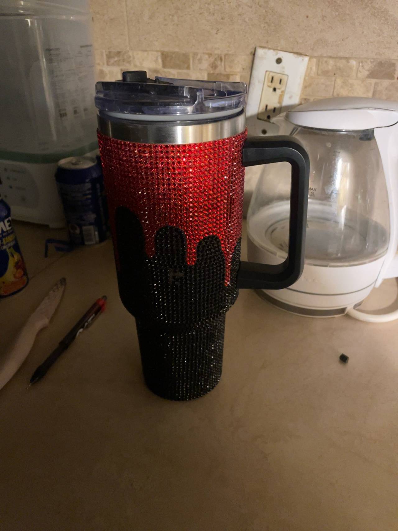 Spencer's Blood Drip Rhinestone Travel Tumbler 40 oz