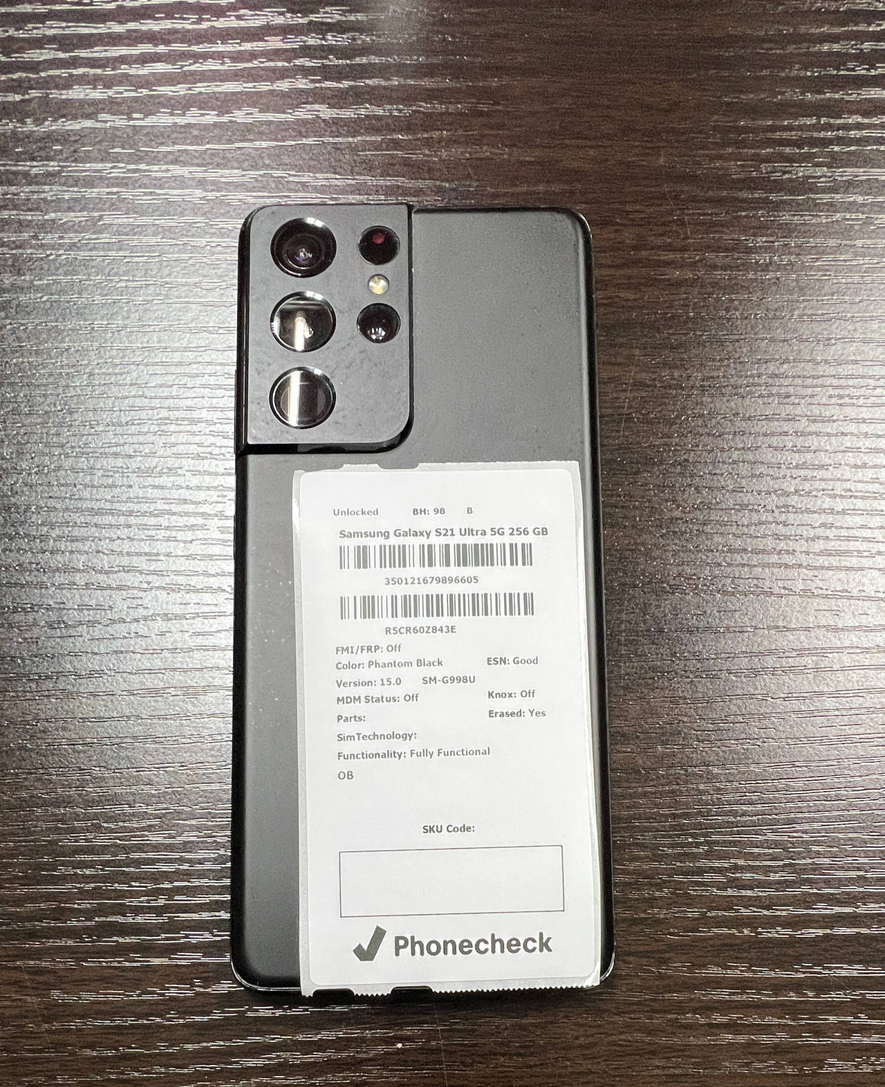 Samsung Galaxy S21 Ultra 5G 256GB Phantom Black