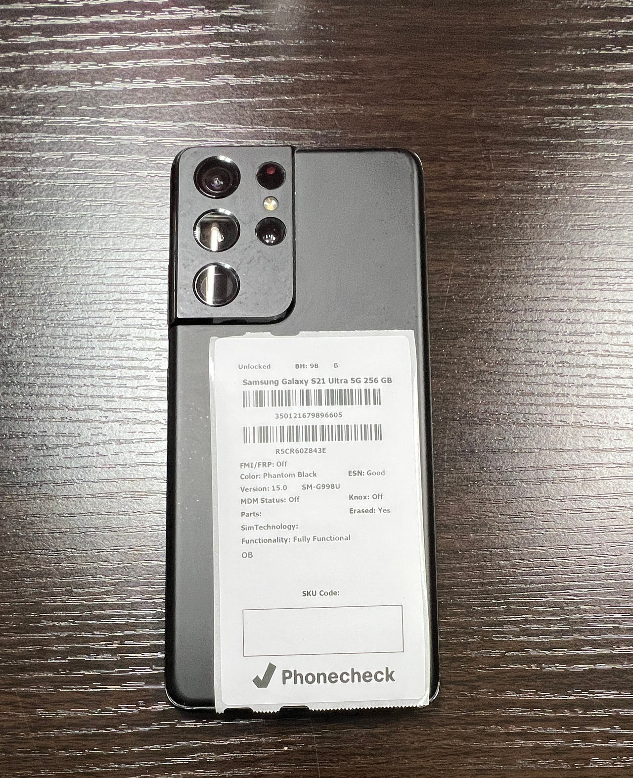 Samsung Galaxy S21 Ultra 5G 256GB Phantom Black