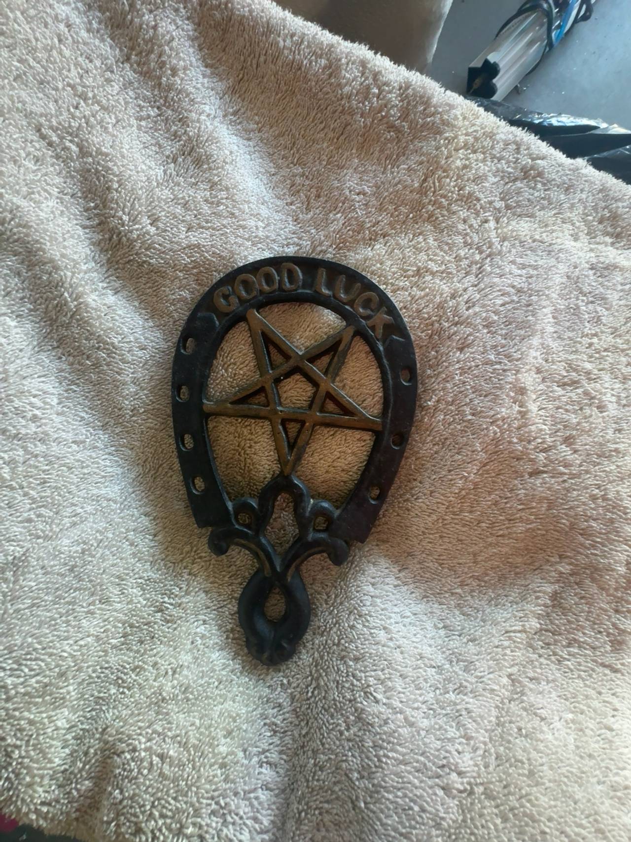 Vintage Black Cast Iron Horseshoe Trivet