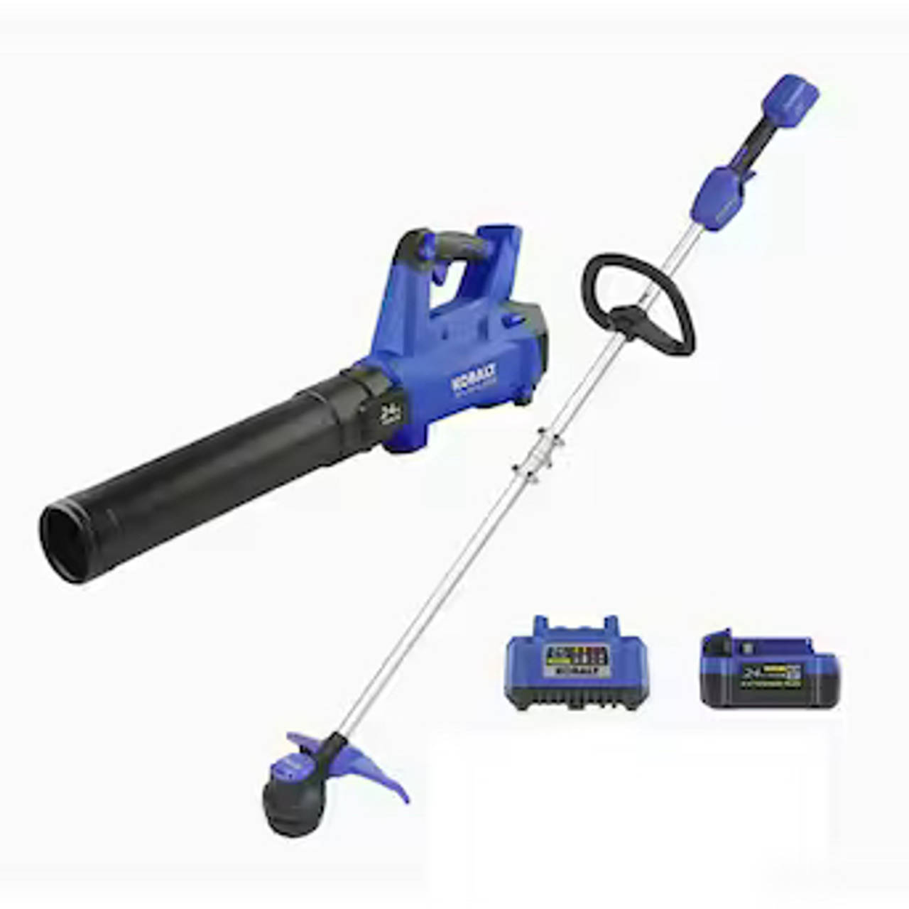 Kobalt 24-volt Cordless Battery String Trimmer and Leaf Blower and 4 Ah