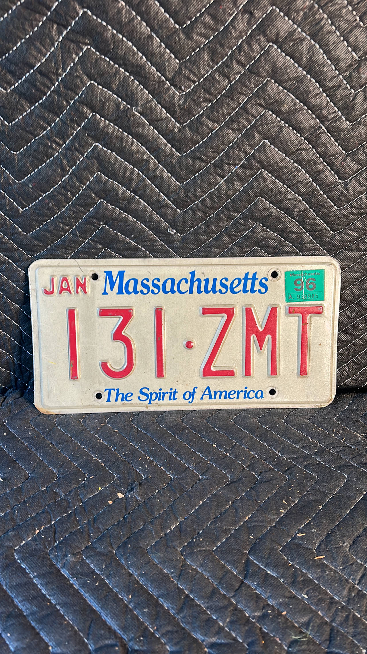 Massachusetts License Plate (1996)