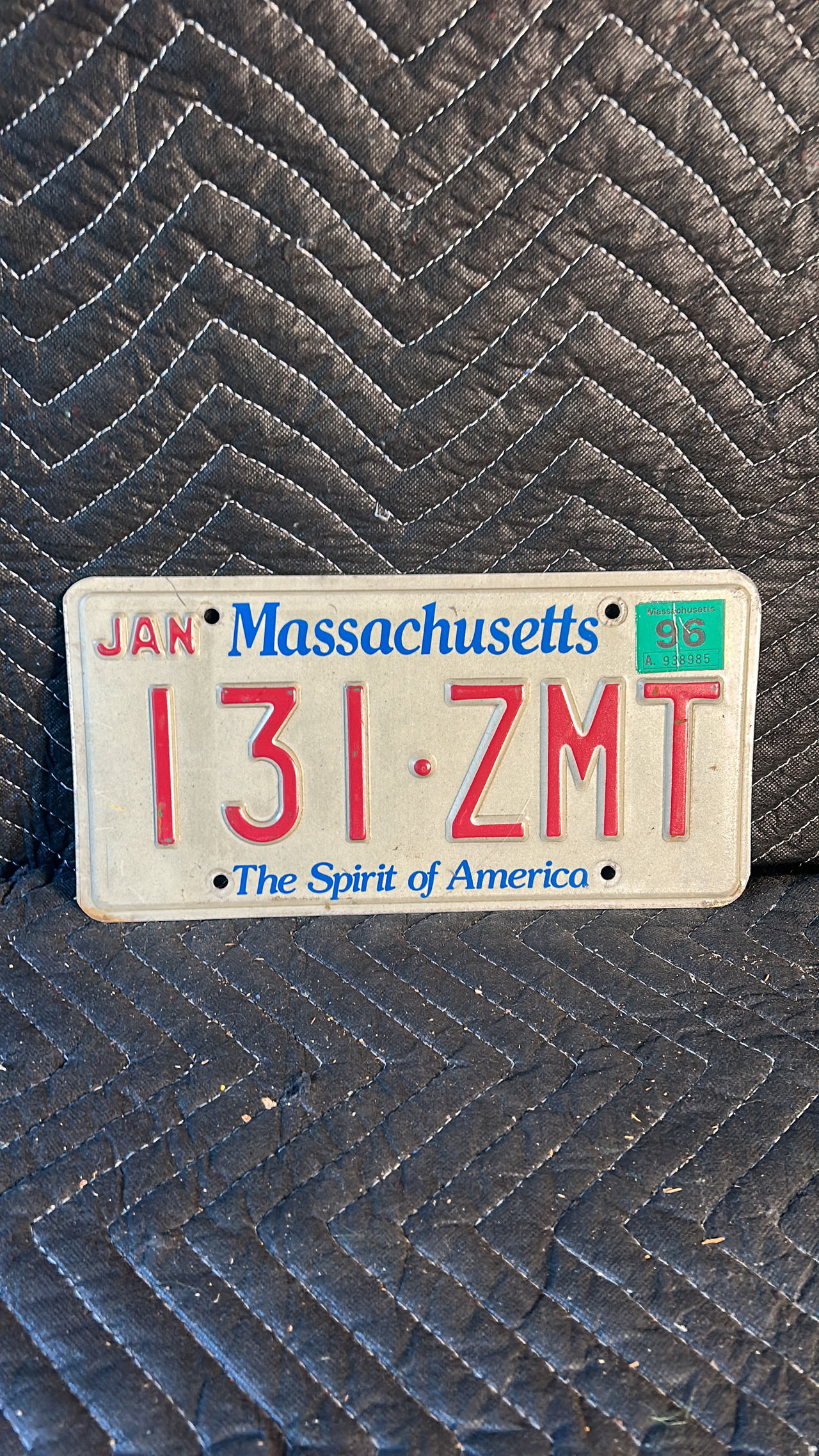 Massachusetts License Plate (1996)