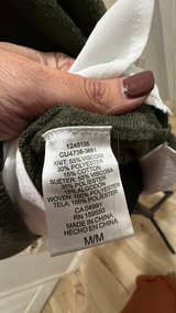 Hilary Radley Women's V-Neck Layered Sweater Olive - Image 4