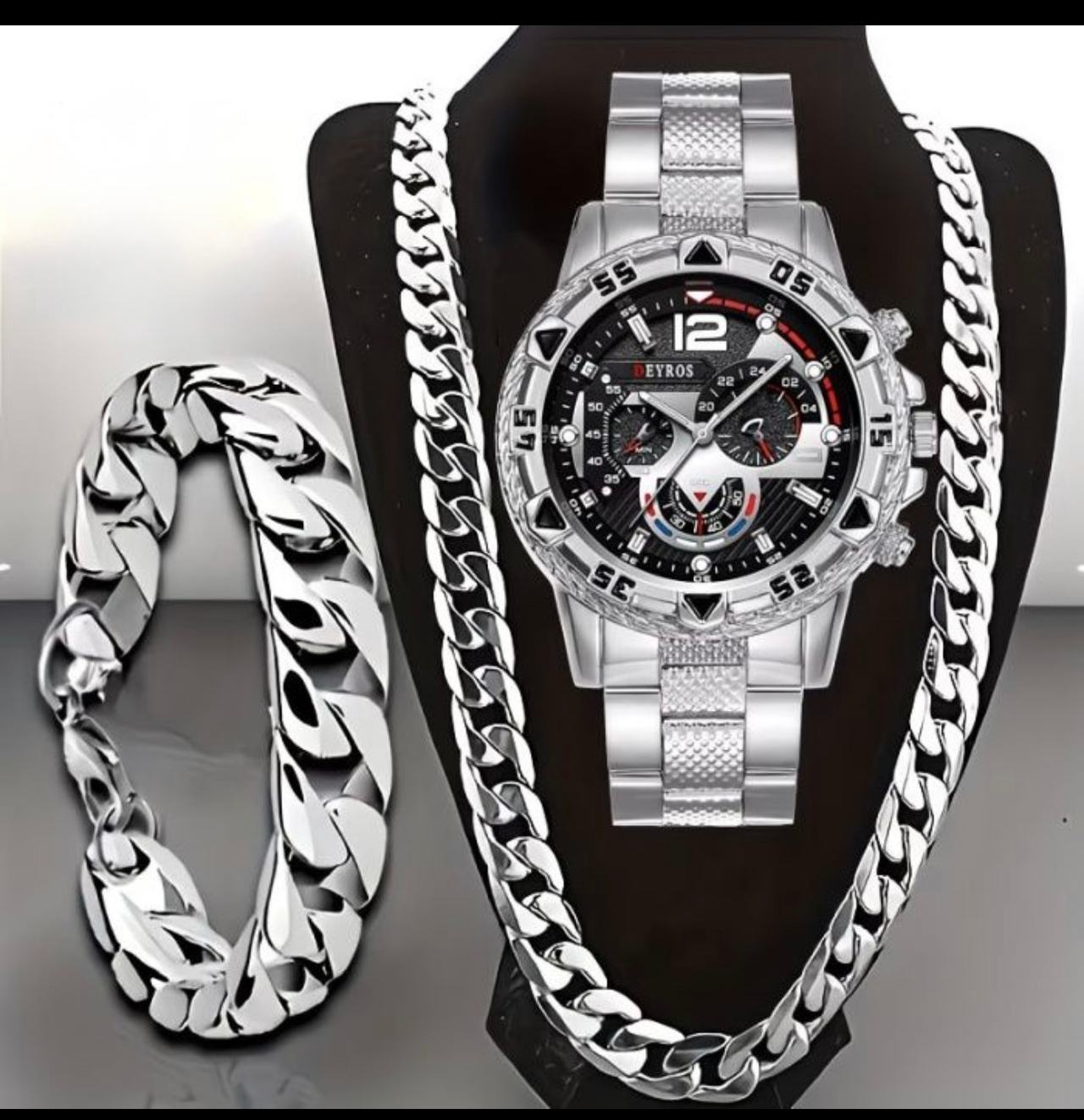 Deyros Men's Watch and Jewelry Set Inv #3011