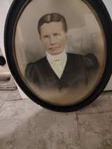 Antique Victorian Oval Portrait Drawing - Image 5