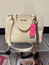 Betsey Johnson Skull Embossed Satchel with Leopard Scarf - Image 2