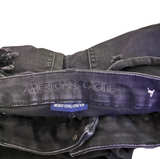 American Eagle High-Waisted Distressed Black Denim Shorts - Image 3