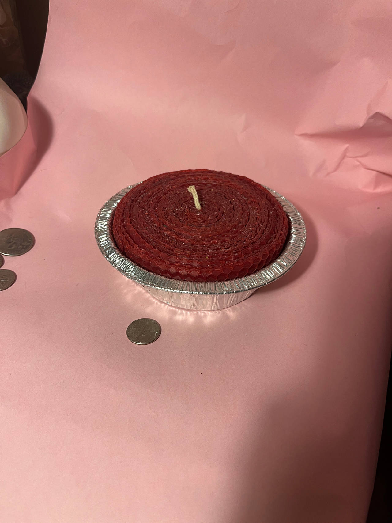 Handmade Beeswax Pie Candle