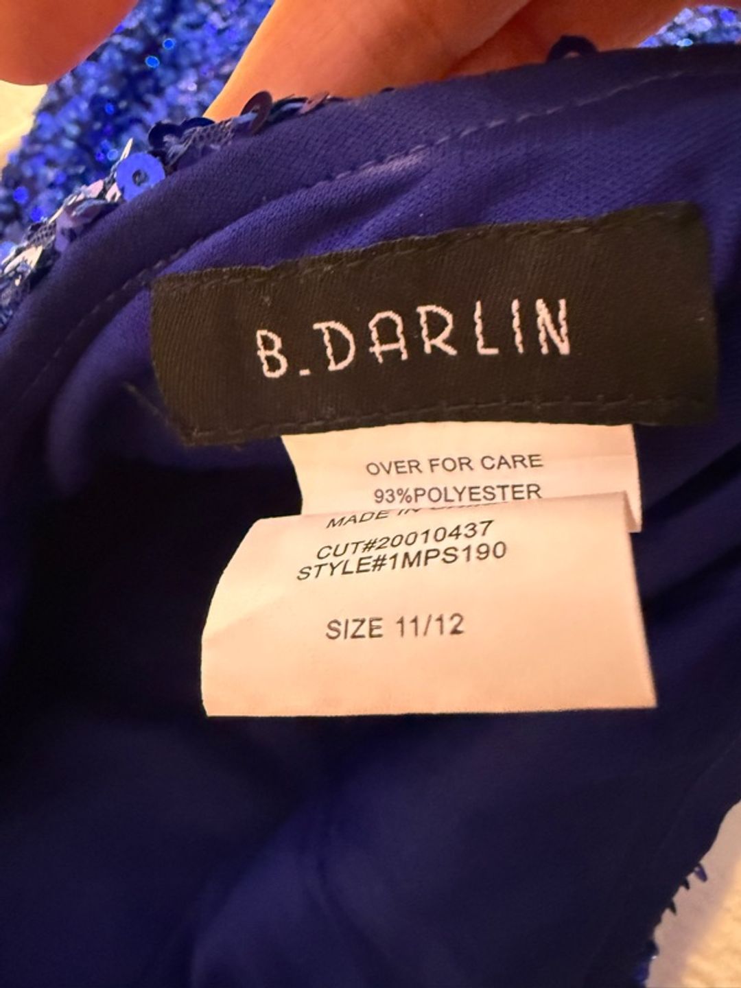 B Darlin Blue Sequin Dress