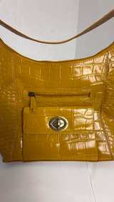 Michael Rome Designs Leather Croc Embossed Hobo Shoulder Bag - Image 2