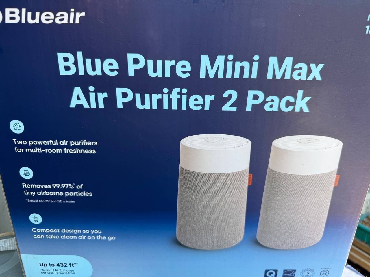 Blueair Blue Pure Mini Max Air Purifier SINGLE