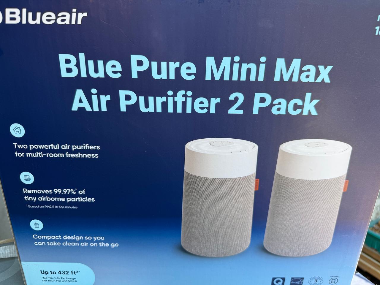 Blueair Blue Pure Mini Max Air Purifier SINGLE