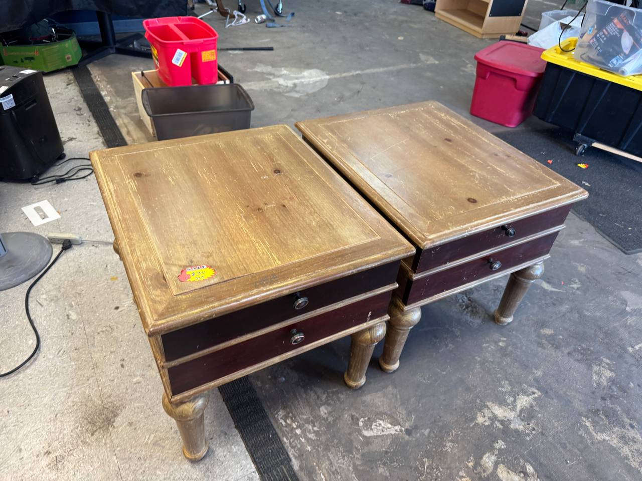 Vintage Style Two-Drawer Side Tables