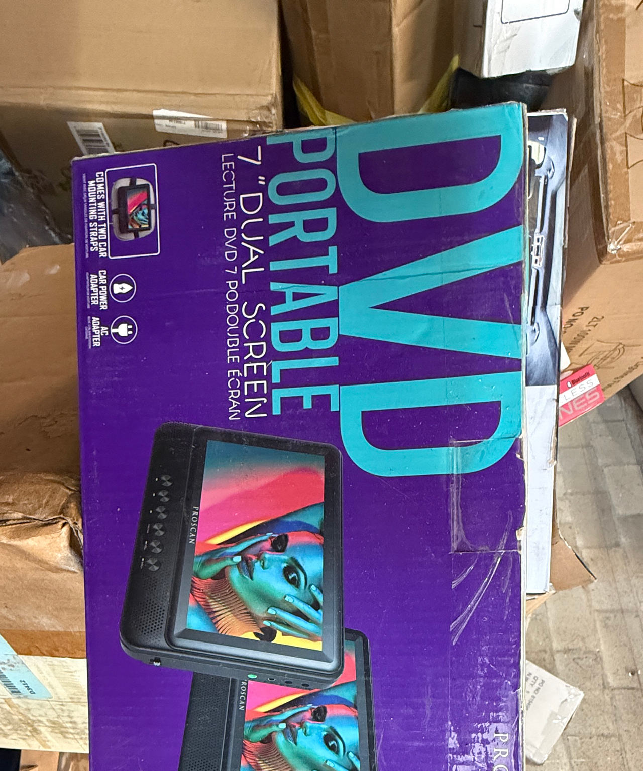 Proscan 7" Dual Screen Portable DVD Player PDVD7046