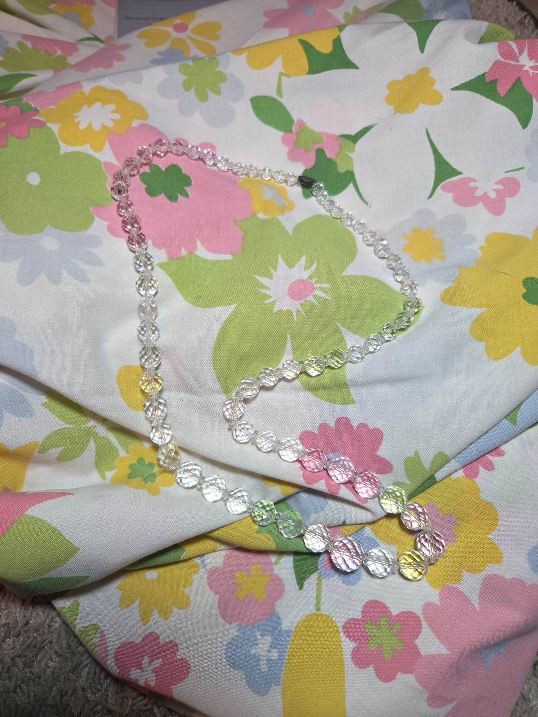 Vintage Faceted Crystal Bead Necklace