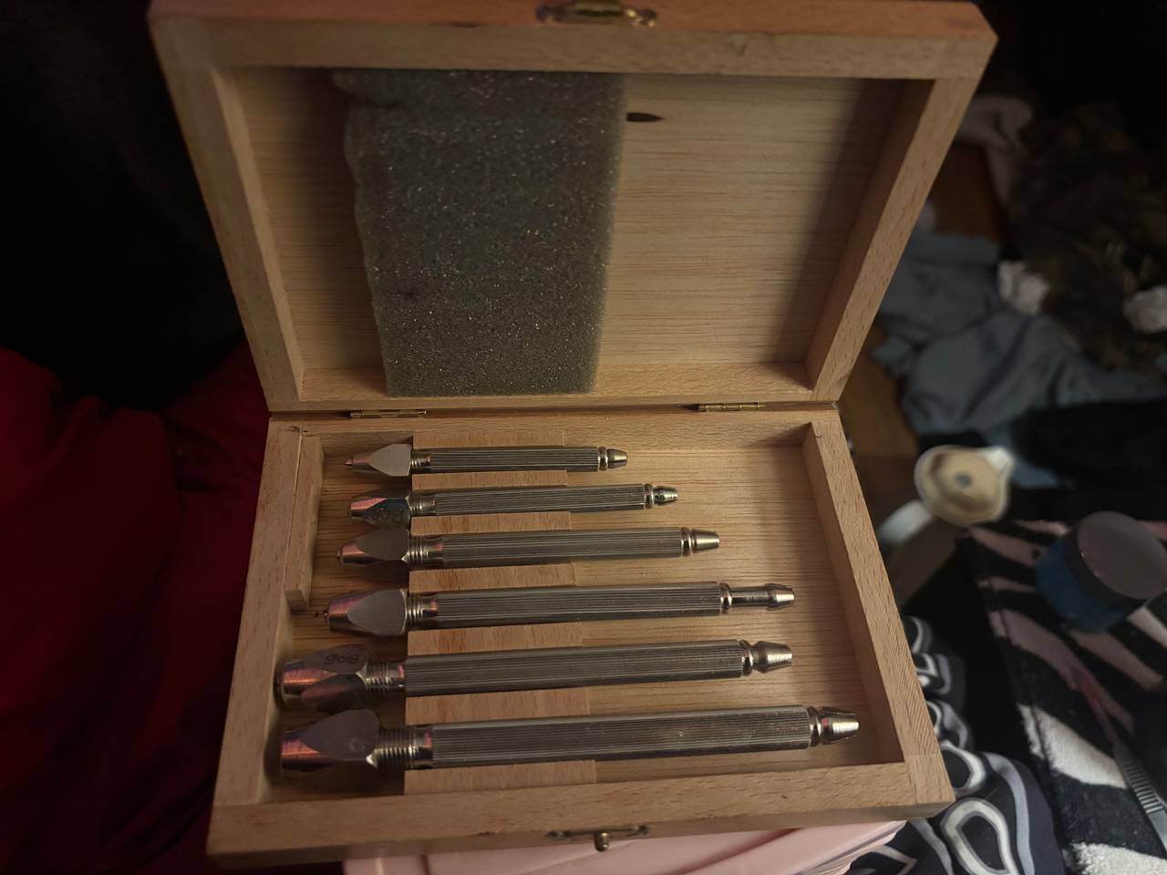 Vintage 6-Piece Pin Vise Set in Wooden Case