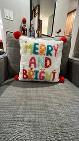 Merry and Bright Holiday Throw Pillow - Image 2