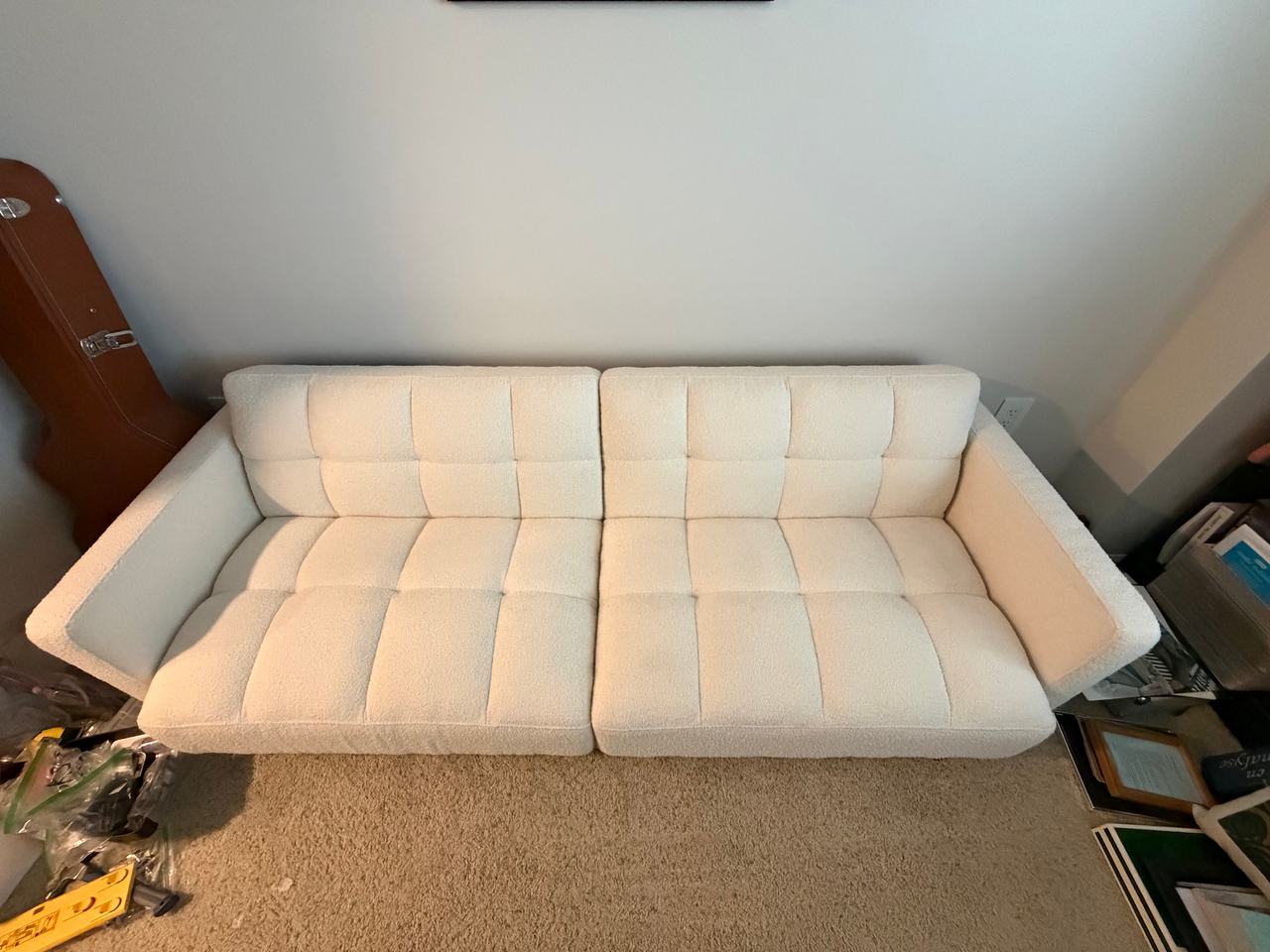 Boucle Split Back Futon Sofa Bed