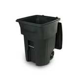 Toter 96 Gallon Black Residential Roll-Out Trash Can - Image 2