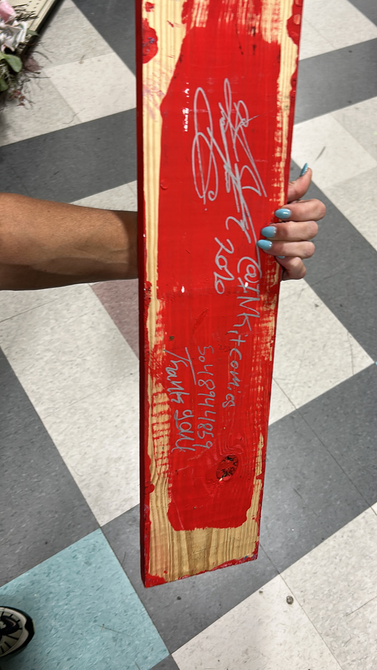 Autographed Wooden Board