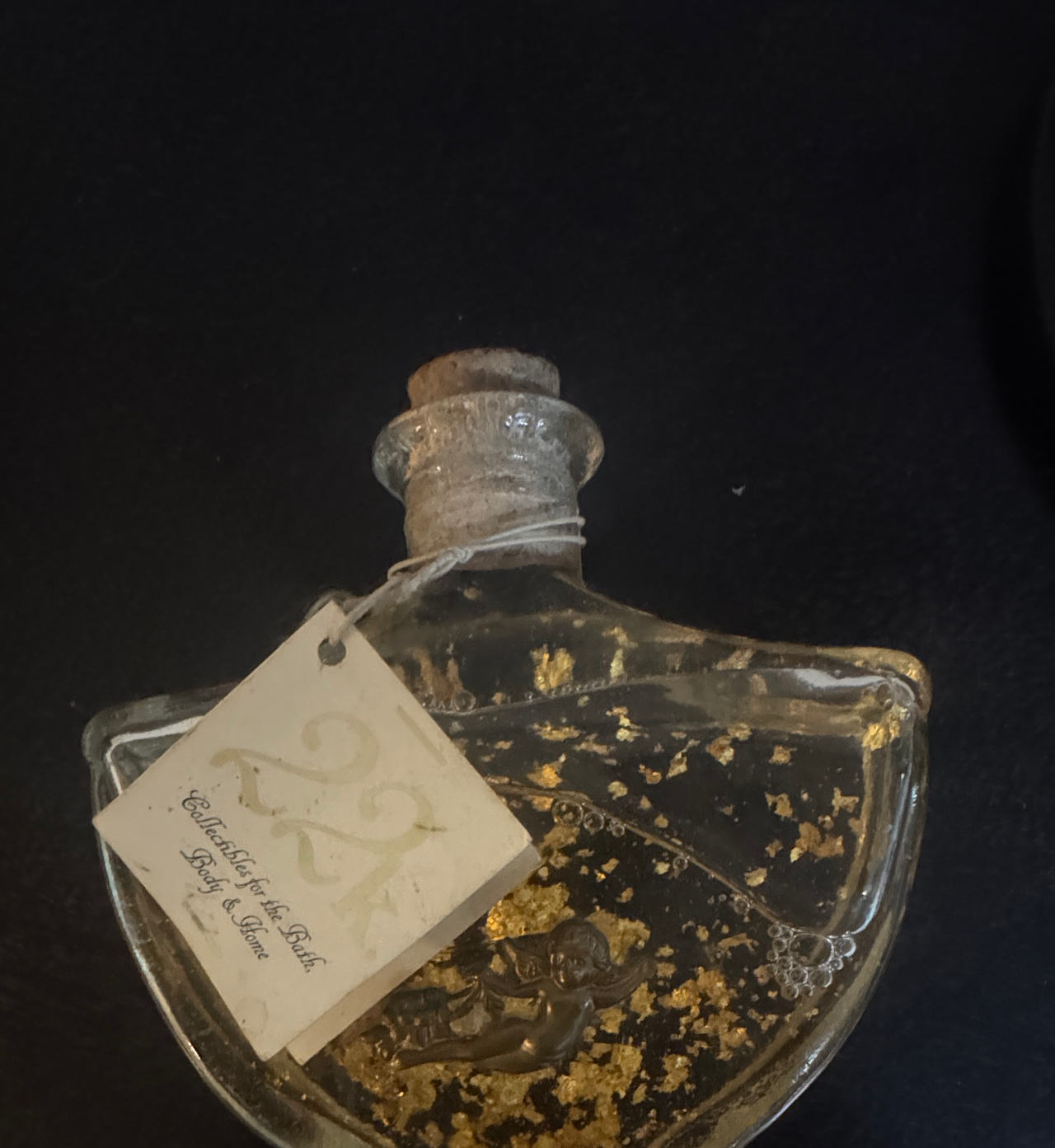 Collectibles for the Bath 22k Gold Leaf Bath Oil Bottle