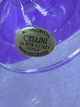 Celine Gold Rim Etched Champagne Flutes - Image 2