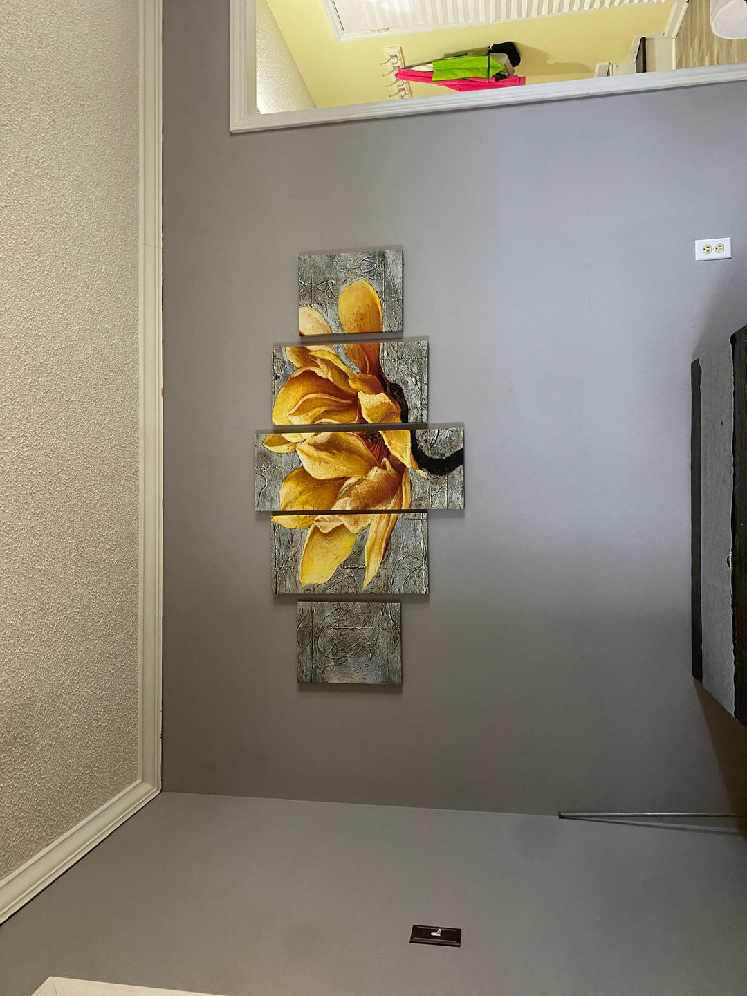 5 Piece Yellow Flower Canvas Wall Art Set