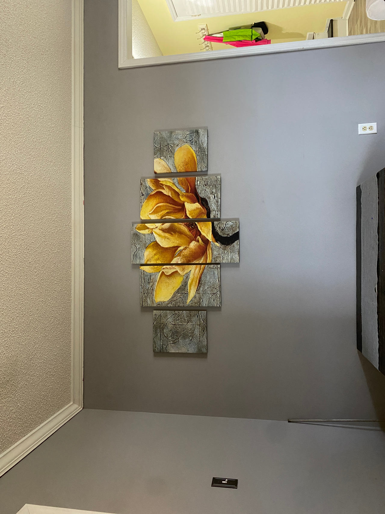 5 Piece Yellow Flower Canvas Wall Art Set