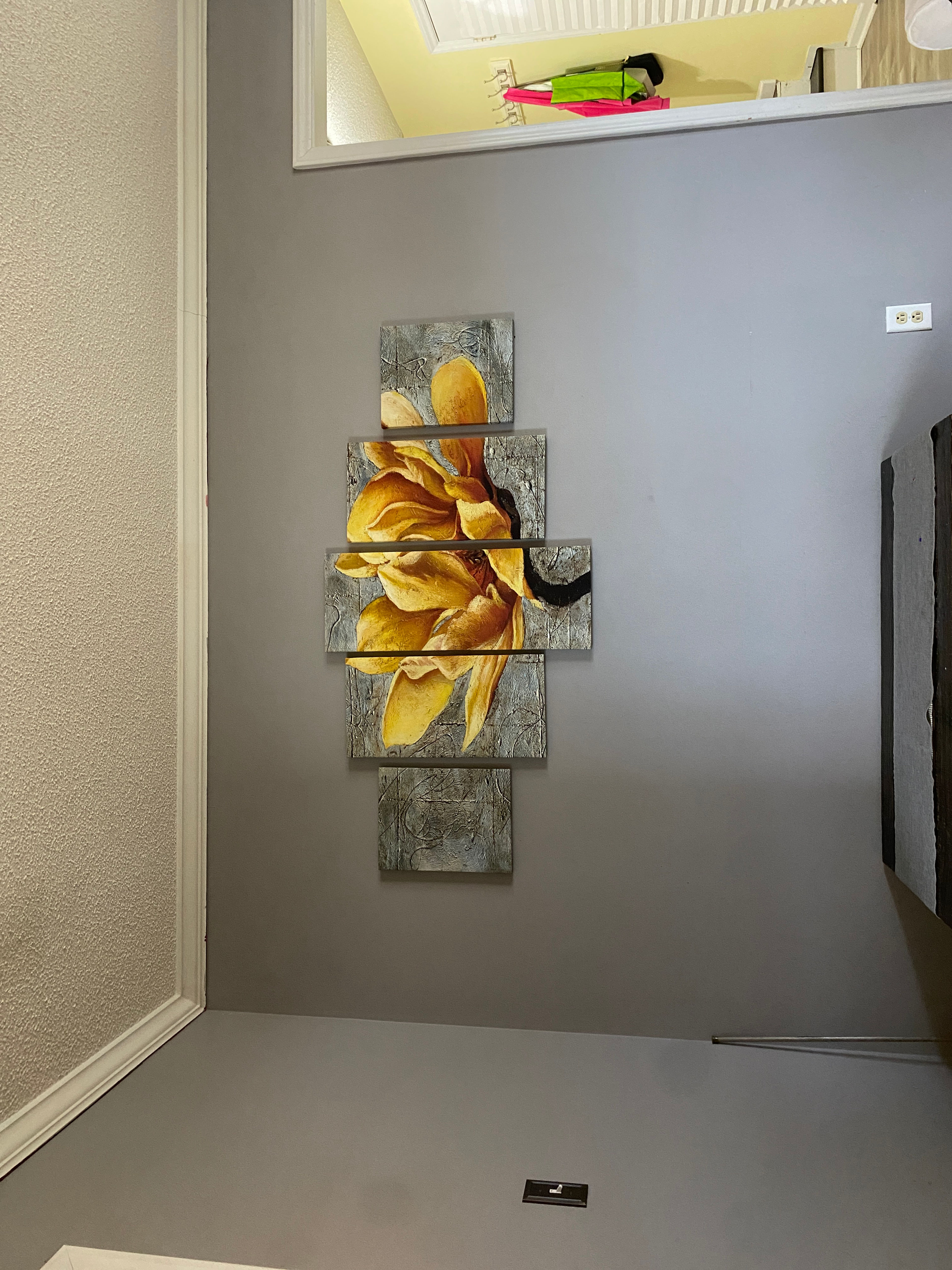 5 Piece Yellow Flower Canvas Wall Art Set