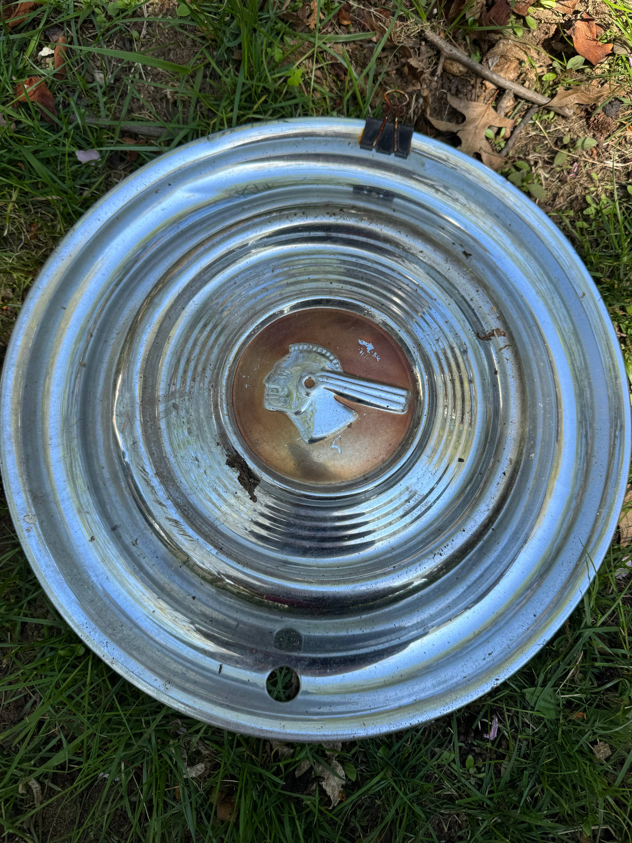 Vintage Pontiac Hubcap Chief Logo