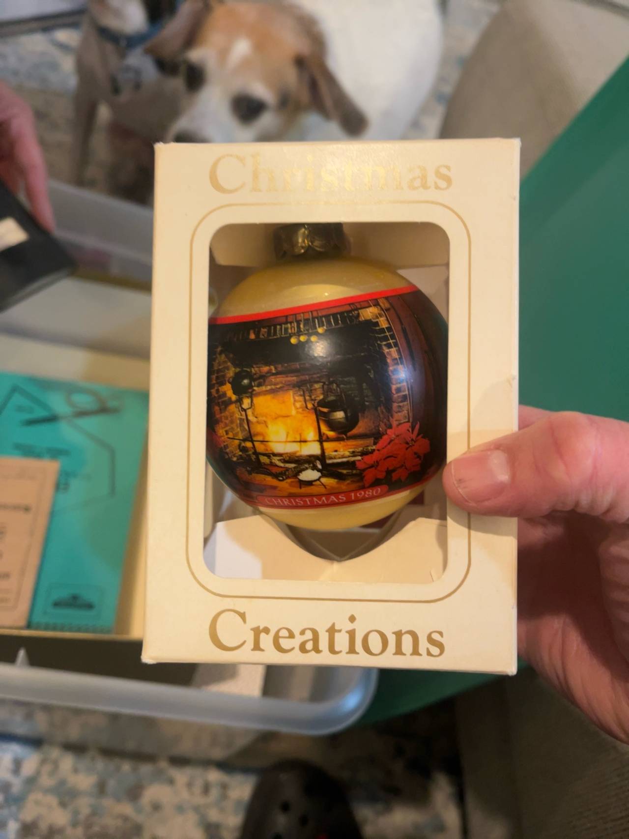 Hallmark Christmas At Home Glass Ball Ornament (1980)