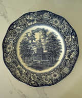 Liberty Blue Independence Hall Dinner Plate - Image 1