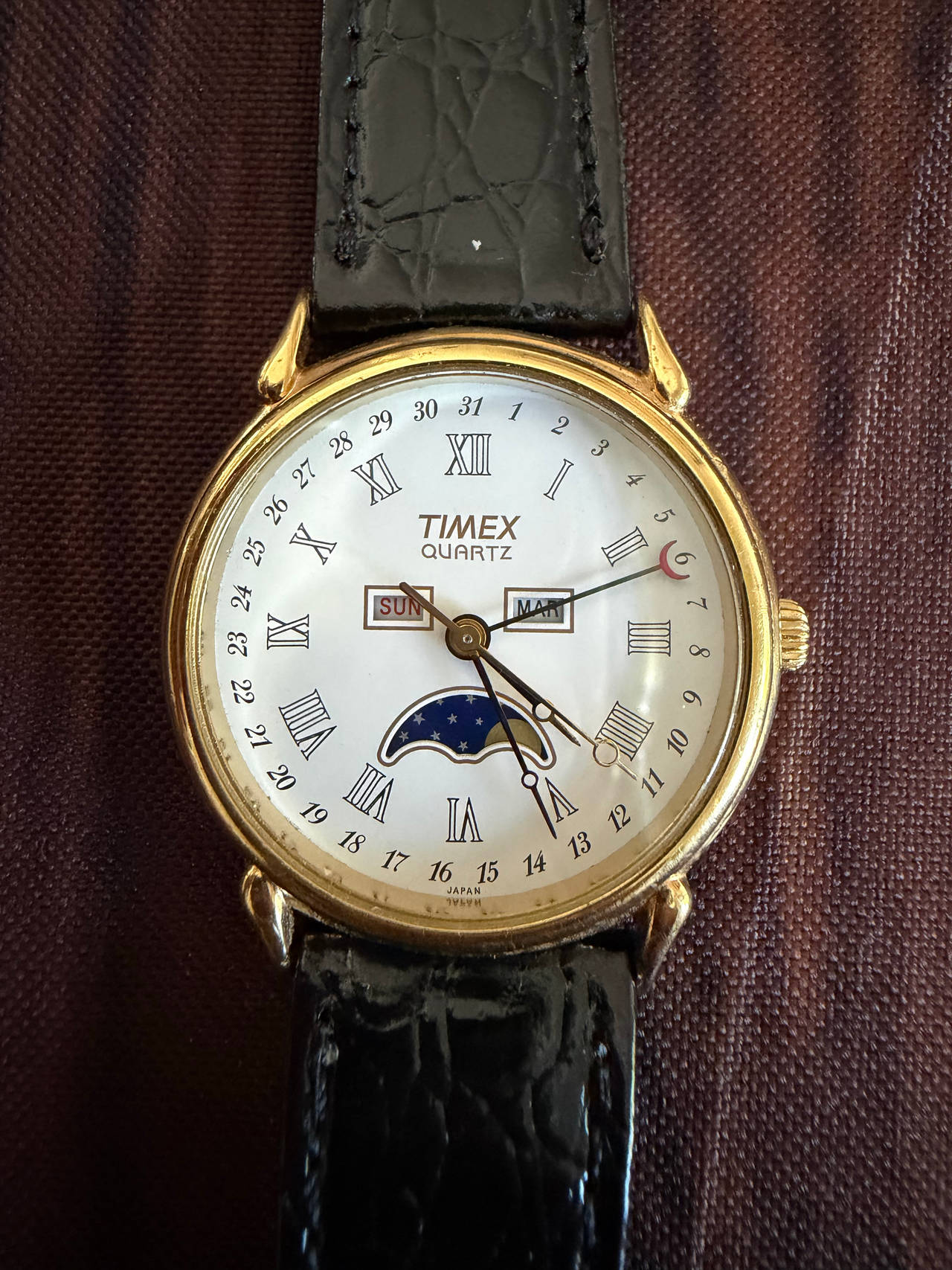 Extremely Rare Timex Moonphase Watch Made In JAPAN
